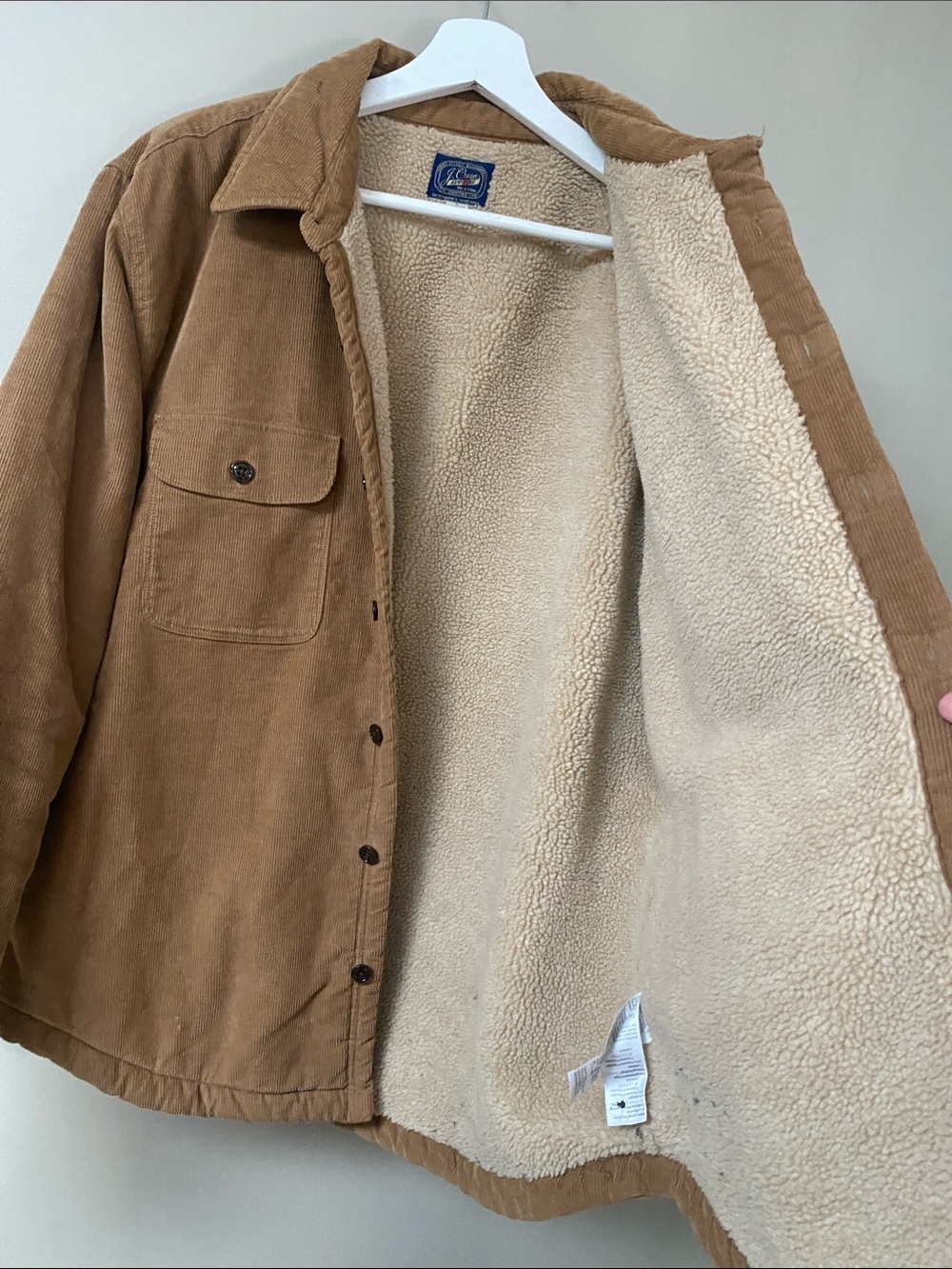 J. CREW SHERPA LINED CORDUROY CHORE JACKET size large - Picture 5 of 8